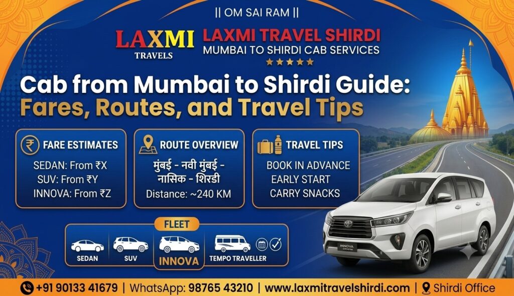 Cab from Mumbai to Shirdi Guide Fares, Routes, and Travel Tips